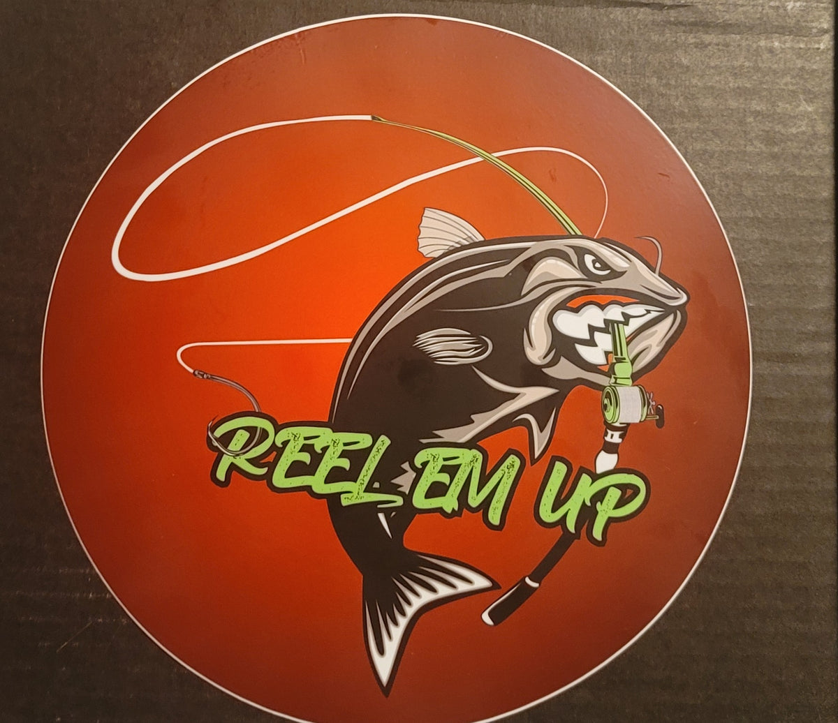 8 Round REEL EM UP logo sticker/decal – REEL EM UP LLC